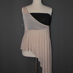 Black nude asymmetric top